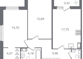 Продажа 2-комнатной квартиры, 69.9 м2, Санкт-Петербург, Калининский район