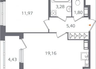 Продам 1-комнатную квартиру, 43.8 м2, Санкт-Петербург, муниципальный округ Финляндский