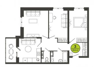 Продается 3-комнатная квартира, 83.6 м2, посёлок Свень, Соборная улица, поз7