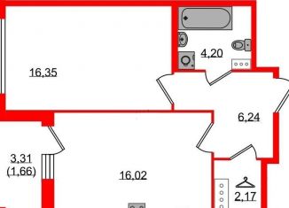 Продаю 1-комнатную квартиру, 47 м2, Санкт-Петербург, Петровский проспект, 22к2, ЖК Фамилия