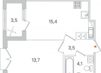 Продается однокомнатная квартира, 38.5 м2, Пушкин