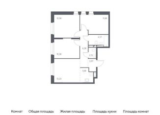 Продается 4-комнатная квартира, 65.7 м2, Мурино, жилой комплекс Новые Лаврики, 1.1