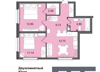 Двухкомнатная квартира на продажу, 53.8 м2, Санкт-Петербург, муниципальный округ Гагаринское, Витебский проспект, 99к1