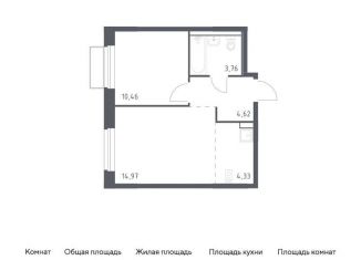 1-комнатная квартира на продажу, 38.1 м2, поселение Филимонковское, жилой комплекс Квартал Марьино, к1