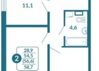 Продажа двухкомнатной квартиры, 54.5 м2, Киров, Первомайский район, Заводская улица, 14