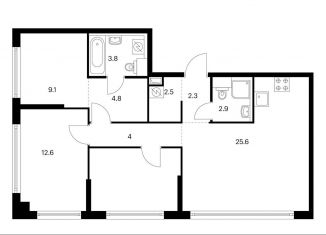 Продам 3-ком. квартиру, 78.1 м2, Москва, метро Кунцевская