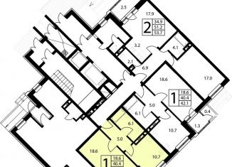 Продается однокомнатная квартира, 42.1 м2, посёлок Развилка, жилой комплекс Три Квартала, к10, ЖК Три Квартала