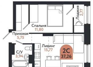 Продам двухкомнатную квартиру, 37.3 м2, Томск, Ленинский район