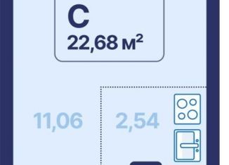 Продажа квартиры студии, 22.7 м2, Екатеринбург, проспект Космонавтов, 9, Железнодорожный район