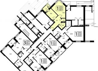 Продается 1-комнатная квартира, 44.7 м2, посёлок Развилка, жилой комплекс Три Квартала, к10, ЖК Три Квартала