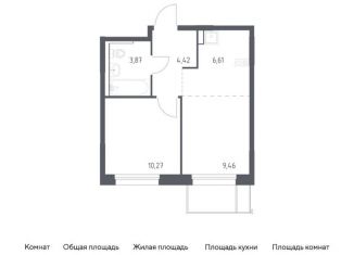 Продается 1-комнатная квартира, 34.6 м2, Московская область, жилой комплекс Квартал Ивакино, к2