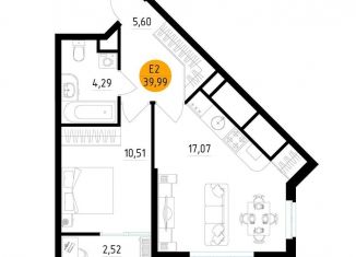 Продается 1-комнатная квартира, 40 м2, Рязанская область