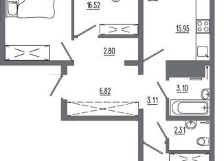 Продается 3-ком. квартира, 90 м2, Иркутск, Октябрьский округ, жилой комплекс Авиатор, с17