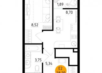 Продажа 1-ком. квартиры, 28.2 м2, Рязань