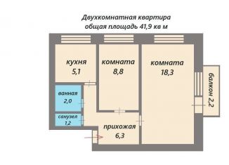 Продажа 2-комнатной квартиры, 42 м2, Санкт-Петербург, улица Тамбасова, 23к5, муниципальный округ Константиновское