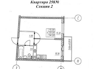 Продается однокомнатная квартира, 34.2 м2, Санкт-Петербург, Валдайская улица, 2к2