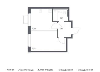 Продается однокомнатная квартира, 35 м2, поселение Рязановское, жилой комплекс Подольские Кварталы, к3