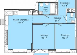 Продается 2-ком. квартира, 58.9 м2, Удмуртия, улица Ленина, 91/1