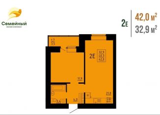 Продаю двухкомнатную квартиру, 42 м2, Пензенская область, жилой комплекс Семейный, с14