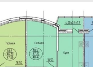 1-комнатная квартира на продажу, 48.5 м2, Краснодар, Уральская улица, 100/5, ЖК Кино