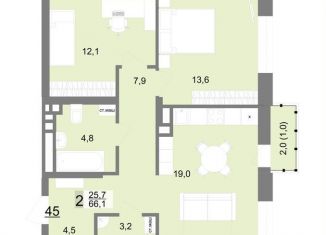 Продажа 2-ком. квартиры, 66.1 м2, Екатеринбург, метро Чкаловская, улица Шаумяна, 77