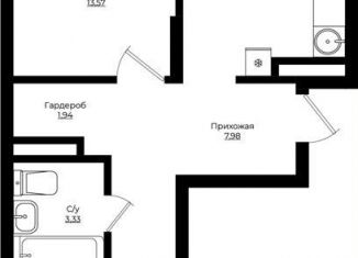 Продаю двухкомнатную квартиру, 57.2 м2, Краснодар, жилой комплекс Европа Клубный Квартал 9, лит1