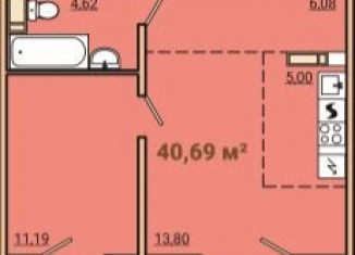 Однокомнатная квартира на продажу, 41 м2, посёлок Красное Поле, улица Героя Советского Союза Шкенёва, 4Б