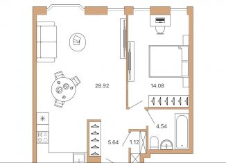 Продажа 1-комнатной квартиры, 54.3 м2, Москва, 1-я улица Ямского Поля, 28с3