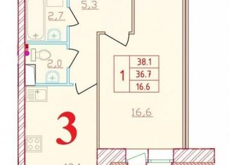 Продаю 1-ком. квартиру, 38.1 м2, Ленинградская область, Северная улица, 20