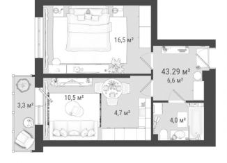 Продам 1-ком. квартиру, 32 м2, Новосибирск, Кировский район, улица Бородина, 56