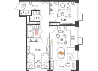 Продается 1-ком. квартира, 52.8 м2, Нижегородская область