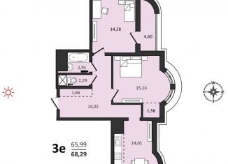 Продаю трехкомнатную квартиру, 70.6 м2, Хабаровск