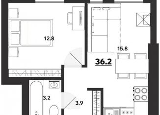 Продажа 1-комнатной квартиры, 36.2 м2, Ульяновская область