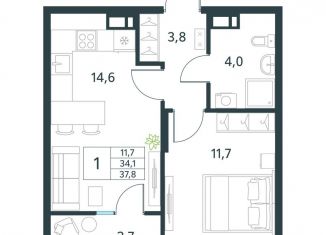 Продаю 1-ком. квартиру, 37.8 м2, Забайкальский край