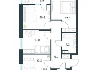 Продается 3-комнатная квартира, 63.7 м2, Чита