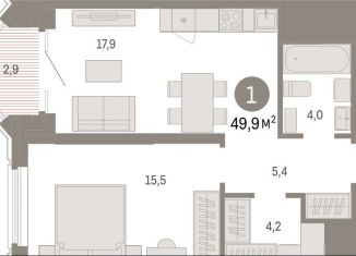 Продаю 1-ком. квартиру, 49.9 м2, Свердловская область, улица Некрасова, 8