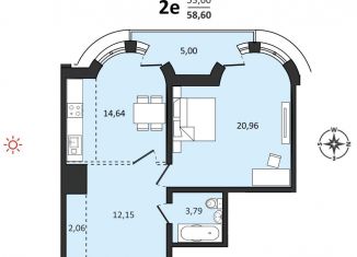 Продается 2-комнатная квартира, 58.6 м2, Хабаровск, Быстринская улица, 2