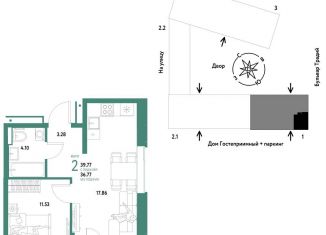 Продается 2-комнатная квартира, 39.8 м2, Тюмень, улица Новосёлов, 104