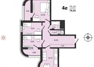 Продается четырехкомнатная квартира, 78.7 м2, Хабаровск