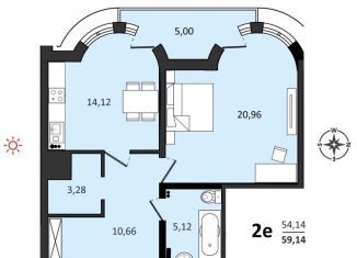 Продам 2-ком. квартиру, 59.1 м2, Хабаровск