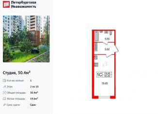 Продается квартира студия, 30.4 м2, Санкт-Петербург