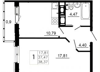 Продажа 1-ком. квартиры, 37.3 м2, Ленинградская область, Заводская улица, 18к2