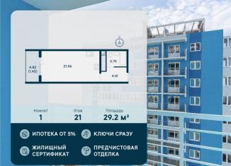 Продажа однокомнатной квартиры, 29.2 м2, Краснодар, улица Автолюбителей, 1Длит4, ЖК Парусная Регата