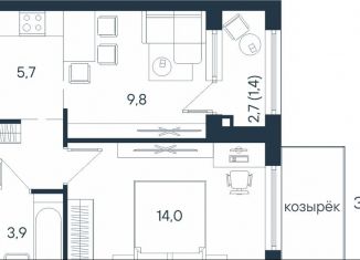 Продаю 2-ком. квартиру, 38.7 м2, Пермь