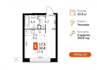 Продам однокомнатную квартиру, 32.8 м2, Москва, метро Беговая, 3-й Хорошёвский проезд, 3А