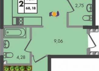 2-ком. квартира на продажу, 68.2 м2, Краснодар, Прикубанский округ, улица имени Генерала Брусилова, 5лит1.2