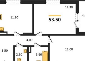 2-ком. квартира на продажу, 53.5 м2, Новосибирск, Тайгинская улица, с3