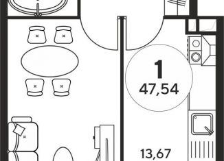 Продается однокомнатная квартира, 47.5 м2, Ростов-на-Дону, Пушкинская улица, 97