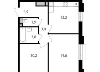 Продается двухкомнатная квартира, 50.6 м2, Москва, Михалковская улица, 48