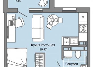 Продается квартира студия, 29 м2, Ульяновск, жилой комплекс Город Новаторов, 2, Засвияжский район